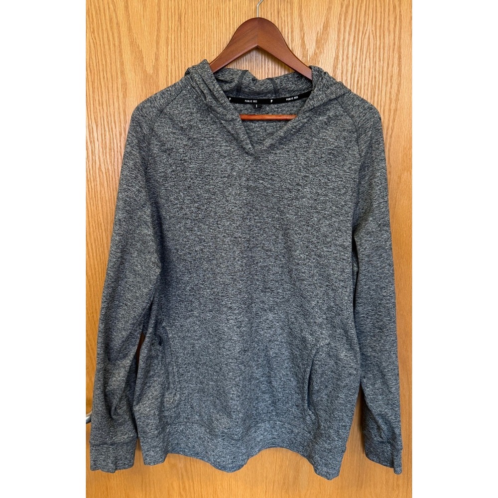 Public Rec Hoodie Mens Large Heather Gray Performance Pullover Large‎
